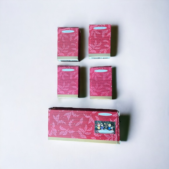 **SOLD**Vintage 1995 Vintage Peanuts NWT Christmas Ornament/Display Complete Set - Picture 3 of 5